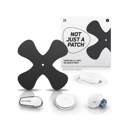 Not Just A Patch – X patch – Black – 20 Pack - Protection for the life of your CGM
