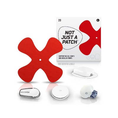 Not Just a Patch - X patch – Red – 20 Pack – Protection for the life of your CGM