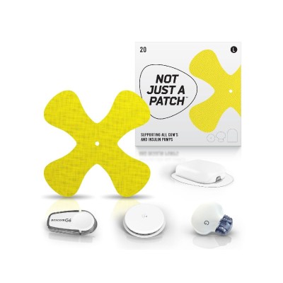 Not Just a Patch - X patch – Yellow – 20 Pack – Protection for the life of your CGM