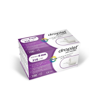 Droplet® Insulin pen needles 6mm 31g (100 PCS)